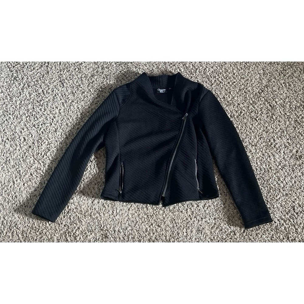 Onward Casual Women's Moto Texture Black Jacket Size‎ Medium